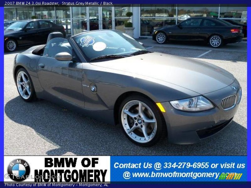 Stratus Grey Metallic / Black 2007 BMW Z4 3.0si Roadster