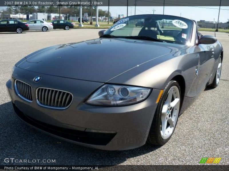 Stratus Grey Metallic / Black 2007 BMW Z4 3.0si Roadster
