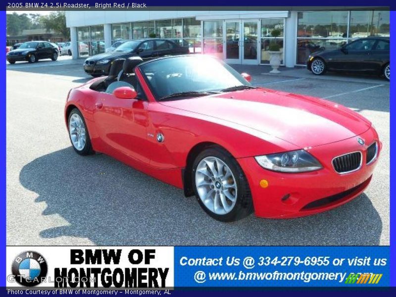 Bright Red / Black 2005 BMW Z4 2.5i Roadster