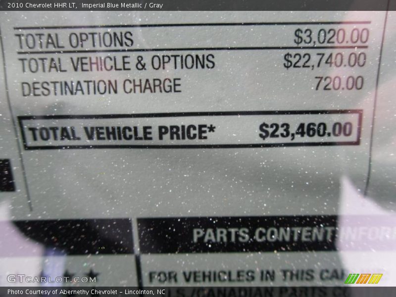 Imperial Blue Metallic / Gray 2010 Chevrolet HHR LT