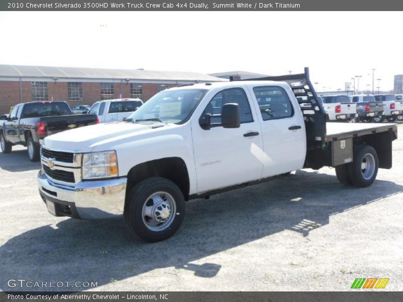 Summit White / Dark Titanium 2010 Chevrolet Silverado 3500HD Work Truck Crew Cab 4x4 Dually