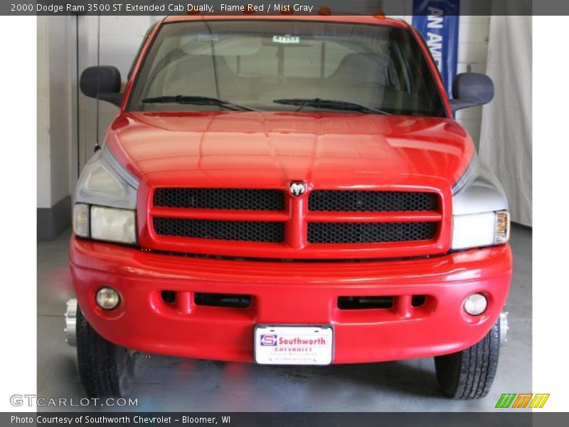 Flame Red / Mist Gray 2000 Dodge Ram 3500 ST Extended Cab Dually