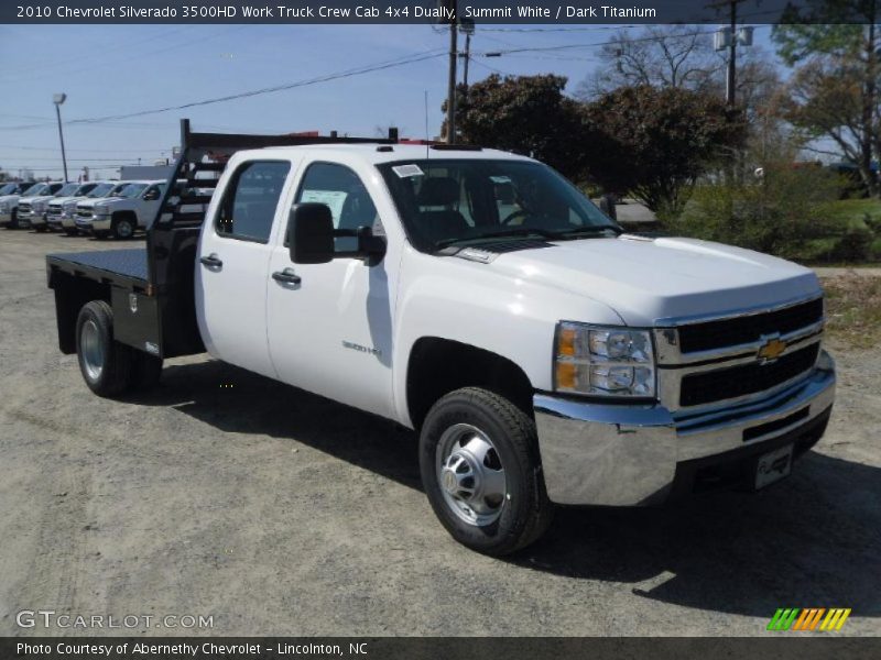 Summit White / Dark Titanium 2010 Chevrolet Silverado 3500HD Work Truck Crew Cab 4x4 Dually