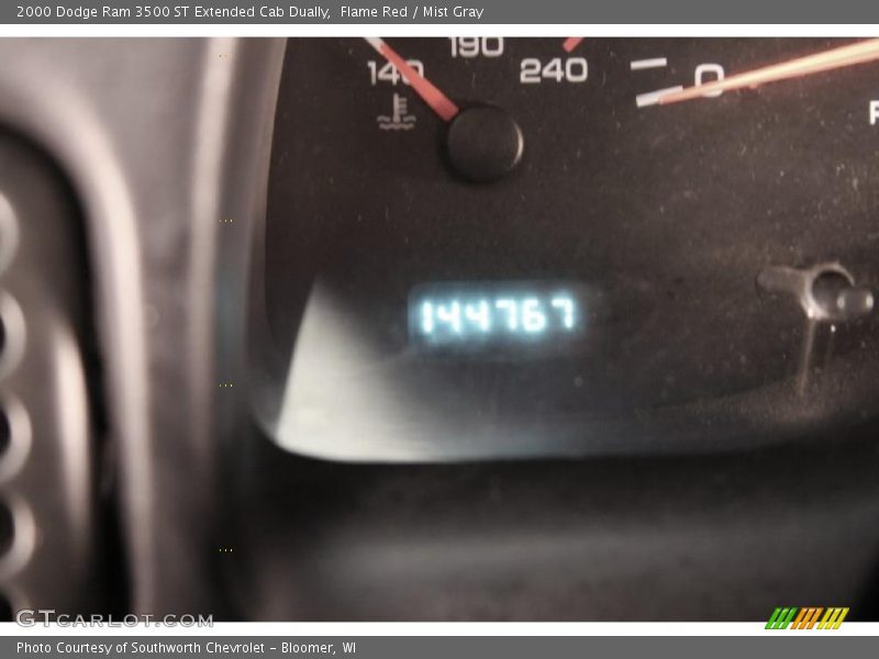 Flame Red / Mist Gray 2000 Dodge Ram 3500 ST Extended Cab Dually