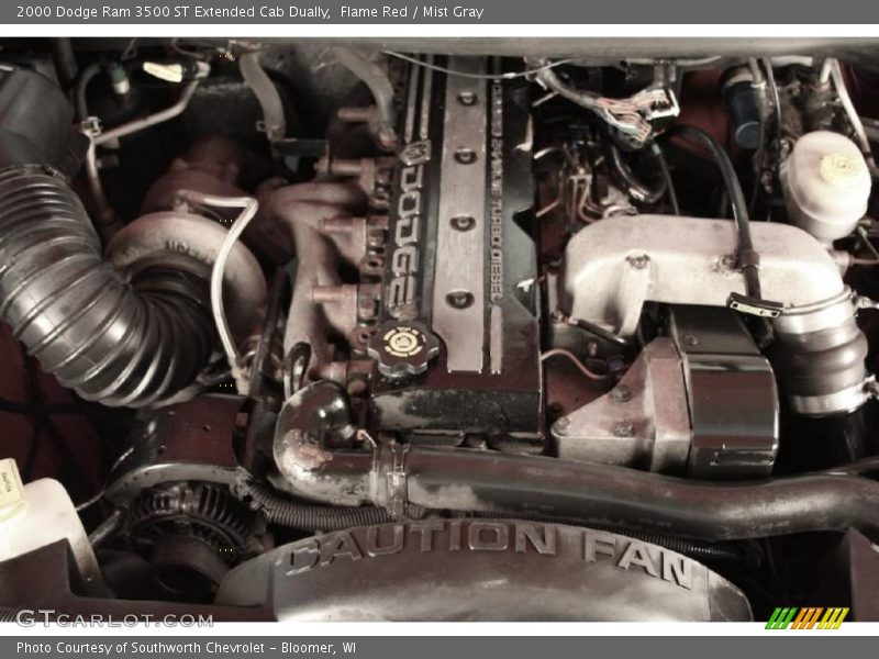 Flame Red / Mist Gray 2000 Dodge Ram 3500 ST Extended Cab Dually