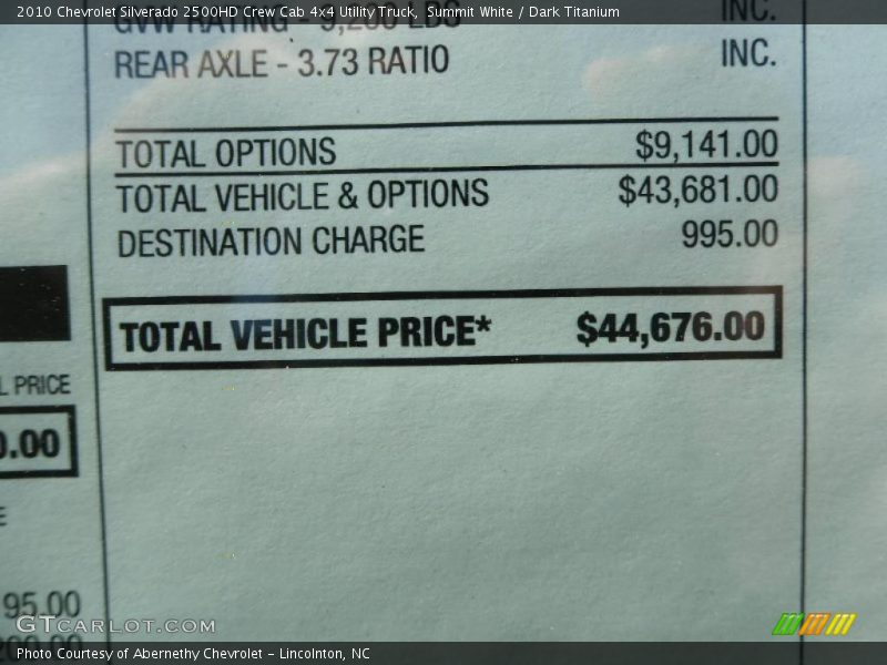 Summit White / Dark Titanium 2010 Chevrolet Silverado 2500HD Crew Cab 4x4 Utility Truck