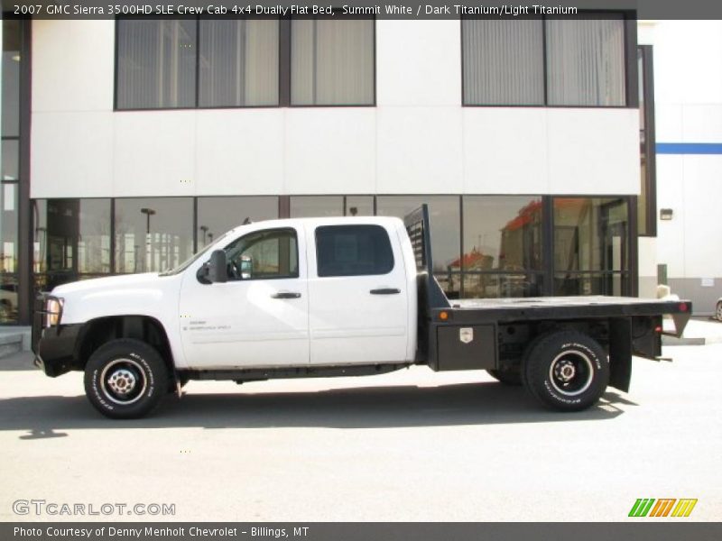 Summit White / Dark Titanium/Light Titanium 2007 GMC Sierra 3500HD SLE Crew Cab 4x4 Dually Flat Bed