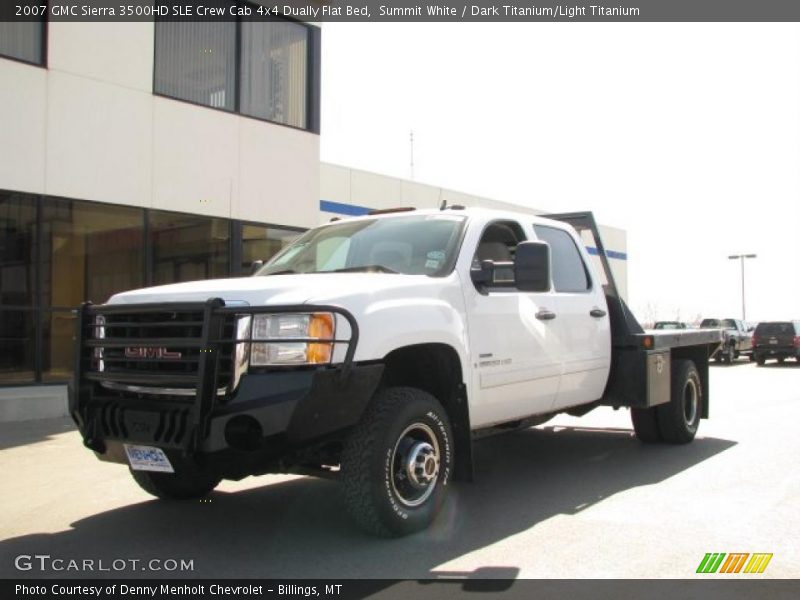 Summit White / Dark Titanium/Light Titanium 2007 GMC Sierra 3500HD SLE Crew Cab 4x4 Dually Flat Bed