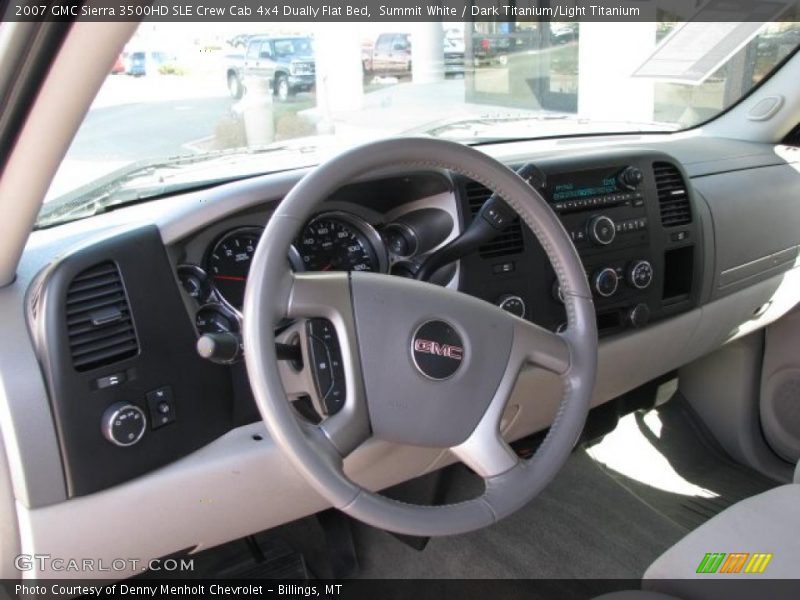 Summit White / Dark Titanium/Light Titanium 2007 GMC Sierra 3500HD SLE Crew Cab 4x4 Dually Flat Bed