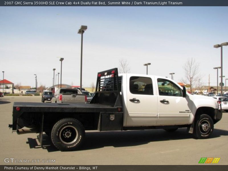 Summit White / Dark Titanium/Light Titanium 2007 GMC Sierra 3500HD SLE Crew Cab 4x4 Dually Flat Bed