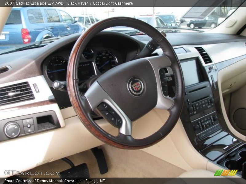 Black Raven / Cocoa/Light Cashmere 2007 Cadillac Escalade ESV AWD