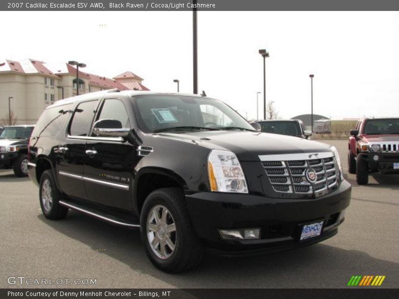 Black Raven / Cocoa/Light Cashmere 2007 Cadillac Escalade ESV AWD