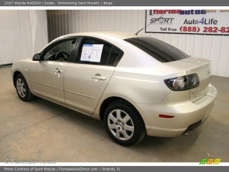 Shimmering Sand Metallic / Beige 2007 Mazda MAZDA3 i Sedan