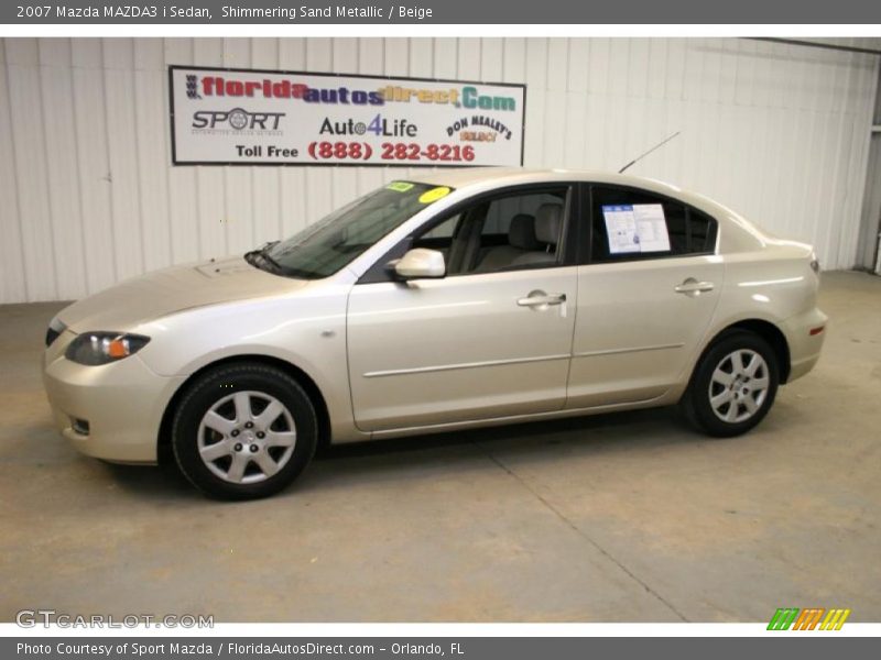 Shimmering Sand Metallic / Beige 2007 Mazda MAZDA3 i Sedan
