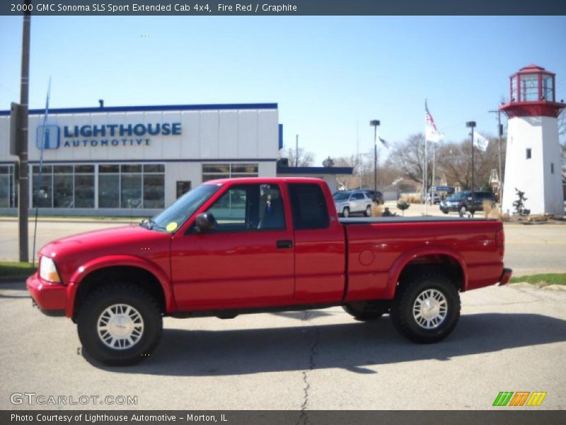 Fire Red / Graphite 2000 GMC Sonoma SLS Sport Extended Cab 4x4