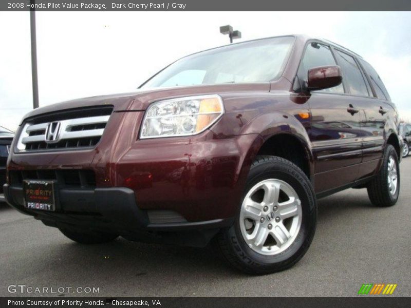 Dark Cherry Pearl / Gray 2008 Honda Pilot Value Package