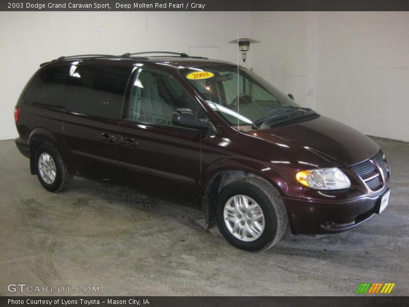 Deep Molten Red Pearl / Gray 2003 Dodge Grand Caravan Sport