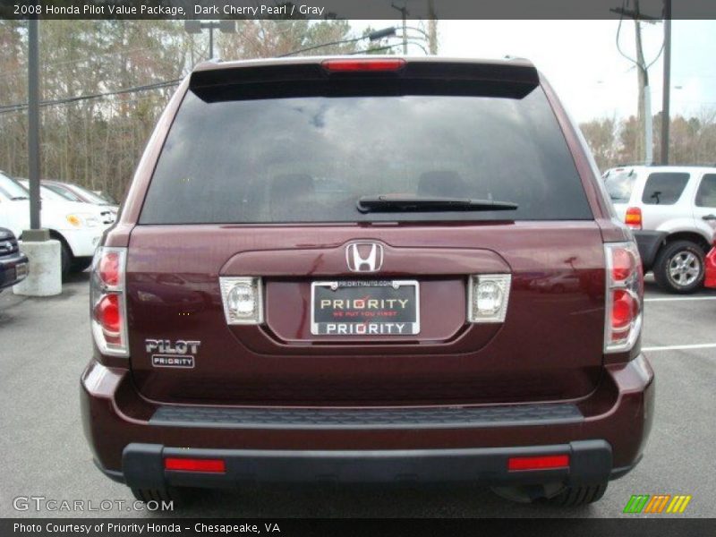 Dark Cherry Pearl / Gray 2008 Honda Pilot Value Package