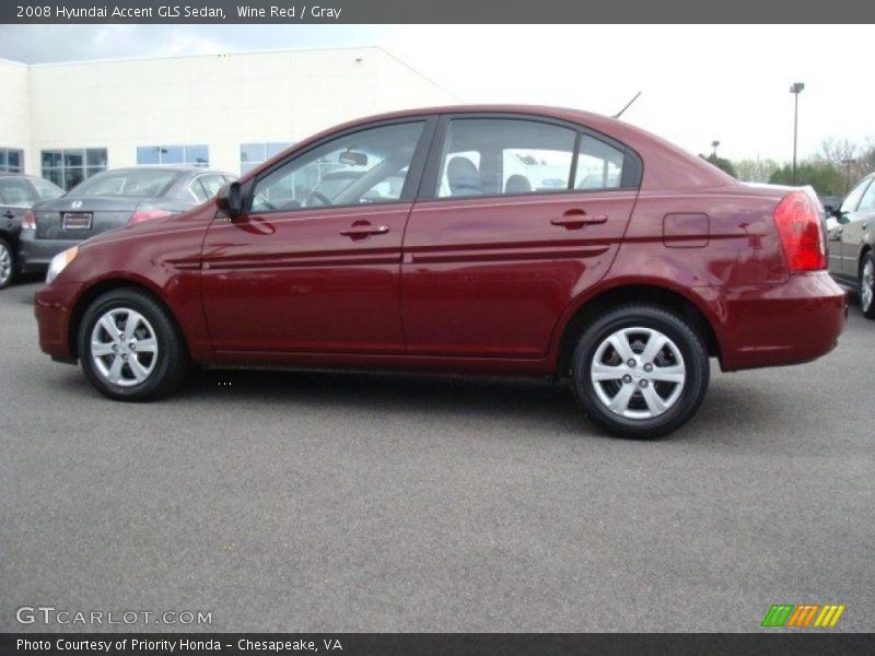 Wine Red / Gray 2008 Hyundai Accent GLS Sedan