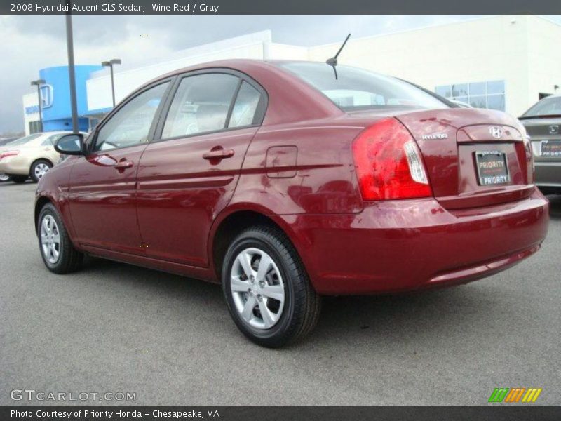 Wine Red / Gray 2008 Hyundai Accent GLS Sedan