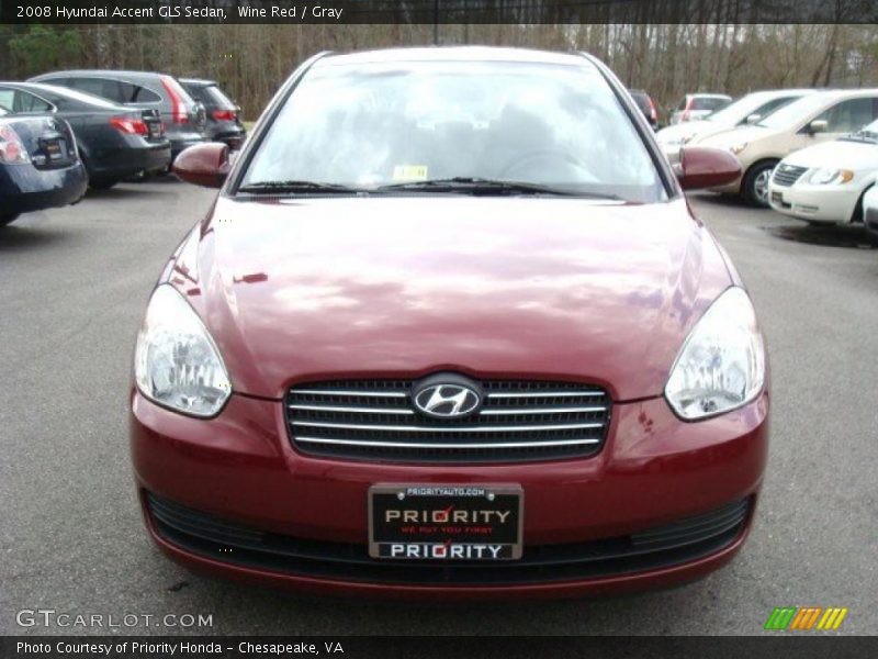 Wine Red / Gray 2008 Hyundai Accent GLS Sedan