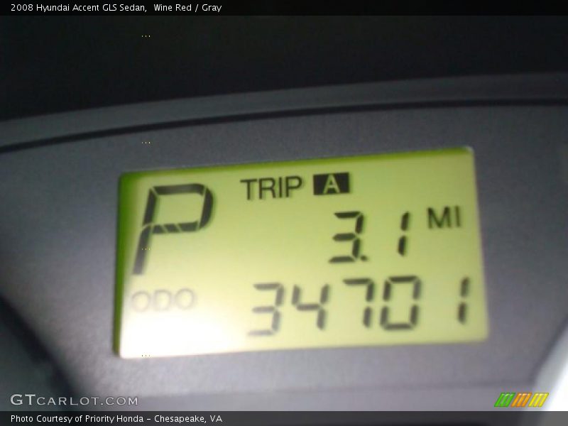 Wine Red / Gray 2008 Hyundai Accent GLS Sedan