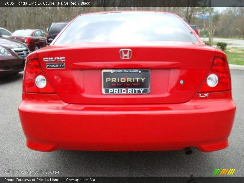 Rallye Red / Black 2005 Honda Civic LX Coupe
