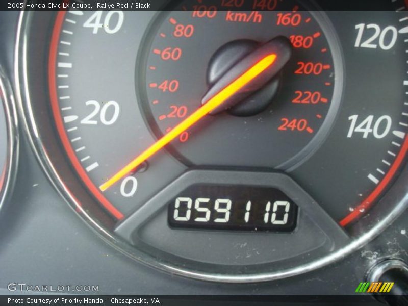 Rallye Red / Black 2005 Honda Civic LX Coupe