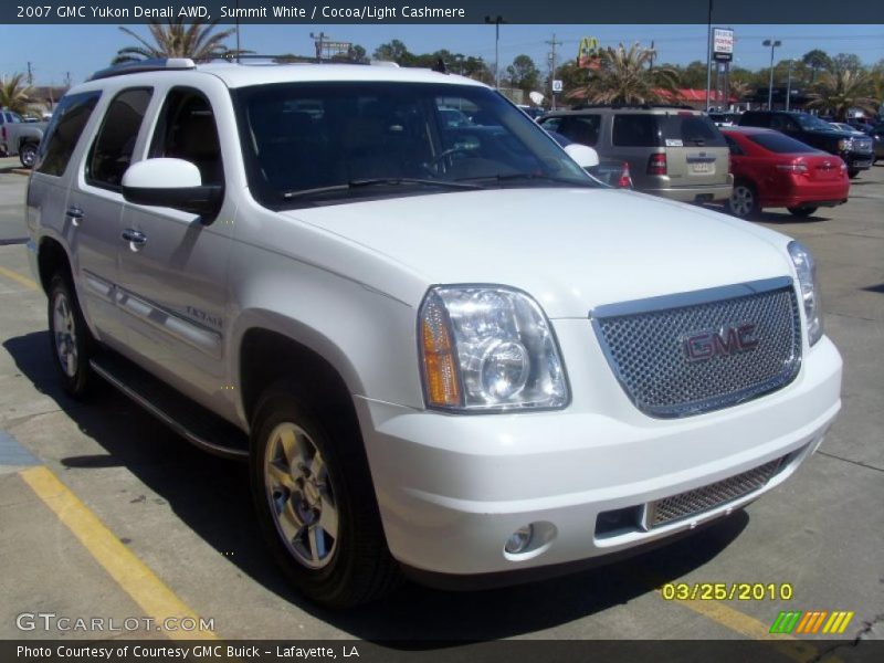 Summit White / Cocoa/Light Cashmere 2007 GMC Yukon Denali AWD