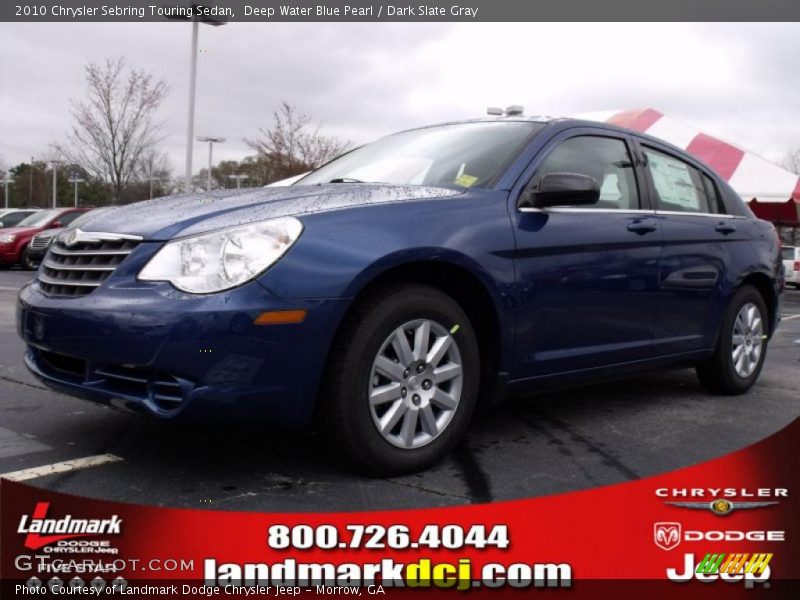Deep Water Blue Pearl / Dark Slate Gray 2010 Chrysler Sebring Touring Sedan