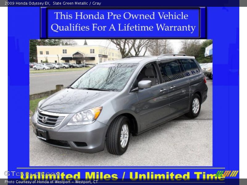 Slate Green Metallic / Gray 2009 Honda Odyssey EX