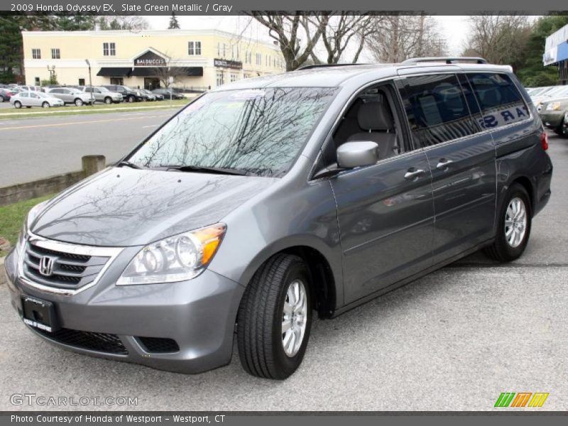 Slate Green Metallic / Gray 2009 Honda Odyssey EX