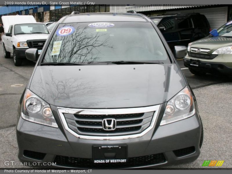 Slate Green Metallic / Gray 2009 Honda Odyssey EX