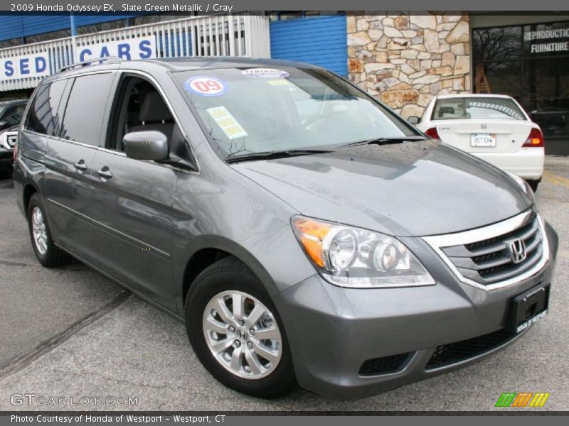 Slate Green Metallic / Gray 2009 Honda Odyssey EX