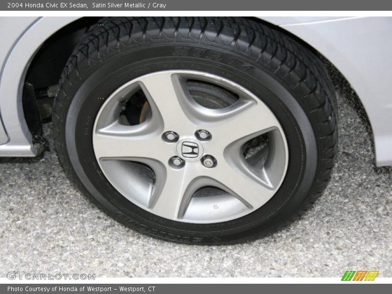 Satin Silver Metallic / Gray 2004 Honda Civic EX Sedan