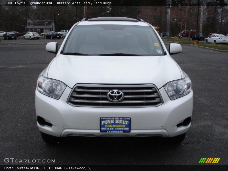 Blizzard White Pearl / Sand Beige 2008 Toyota Highlander 4WD