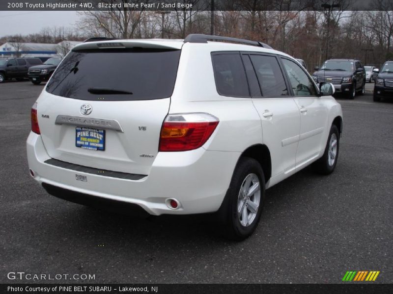 Blizzard White Pearl / Sand Beige 2008 Toyota Highlander 4WD