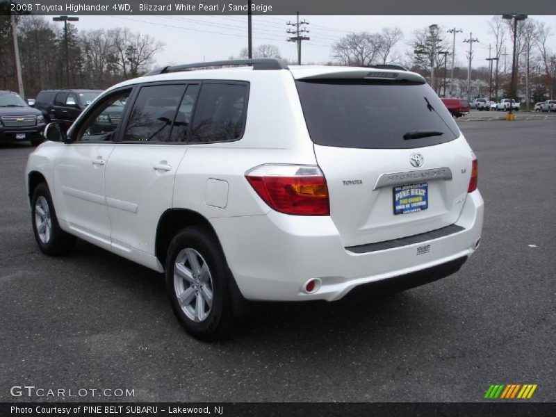 Blizzard White Pearl / Sand Beige 2008 Toyota Highlander 4WD
