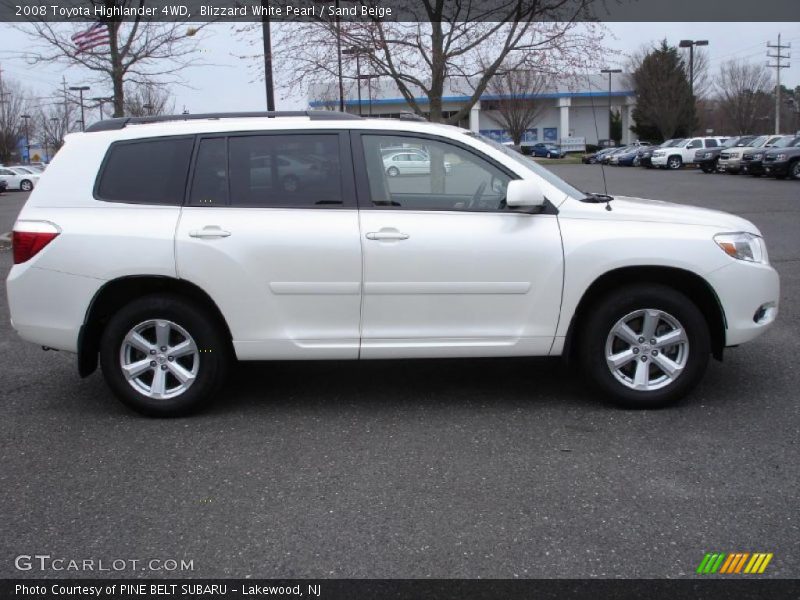 Blizzard White Pearl / Sand Beige 2008 Toyota Highlander 4WD