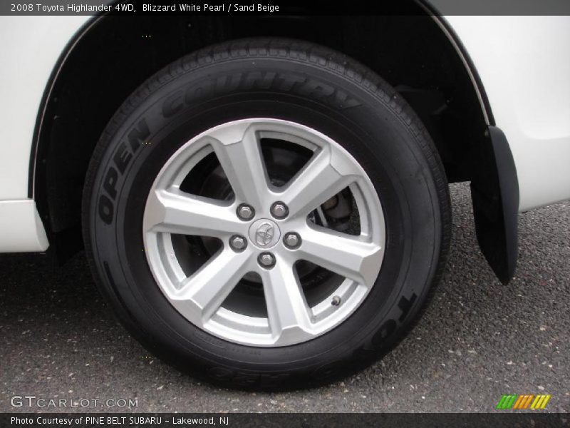 Blizzard White Pearl / Sand Beige 2008 Toyota Highlander 4WD
