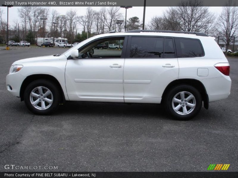 Blizzard White Pearl / Sand Beige 2008 Toyota Highlander 4WD