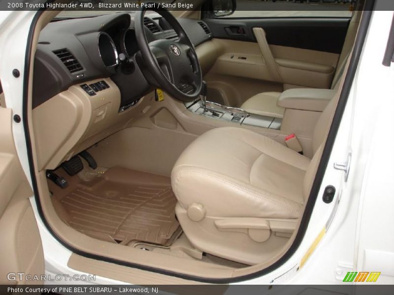 Blizzard White Pearl / Sand Beige 2008 Toyota Highlander 4WD