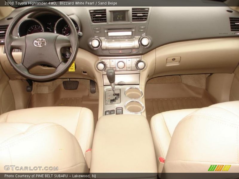 Blizzard White Pearl / Sand Beige 2008 Toyota Highlander 4WD