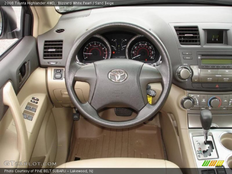 Blizzard White Pearl / Sand Beige 2008 Toyota Highlander 4WD