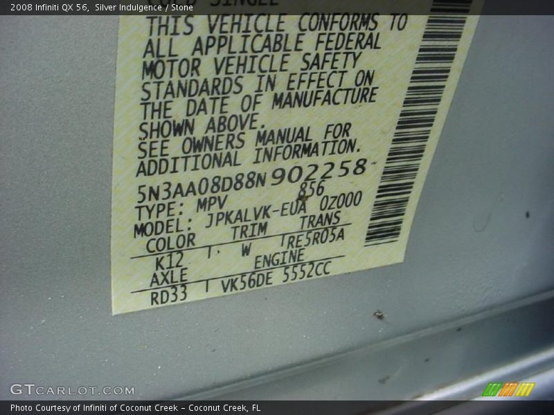 Silver Indulgence / Stone 2008 Infiniti QX 56