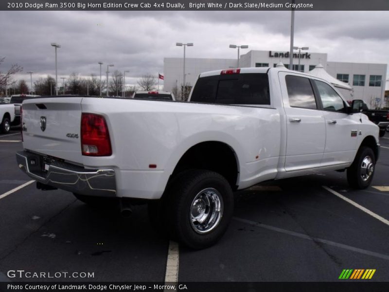 Bright White / Dark Slate/Medium Graystone 2010 Dodge Ram 3500 Big Horn Edition Crew Cab 4x4 Dually