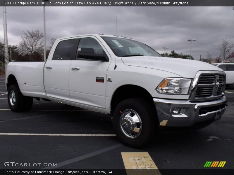 Bright White / Dark Slate/Medium Graystone 2010 Dodge Ram 3500 Big Horn Edition Crew Cab 4x4 Dually