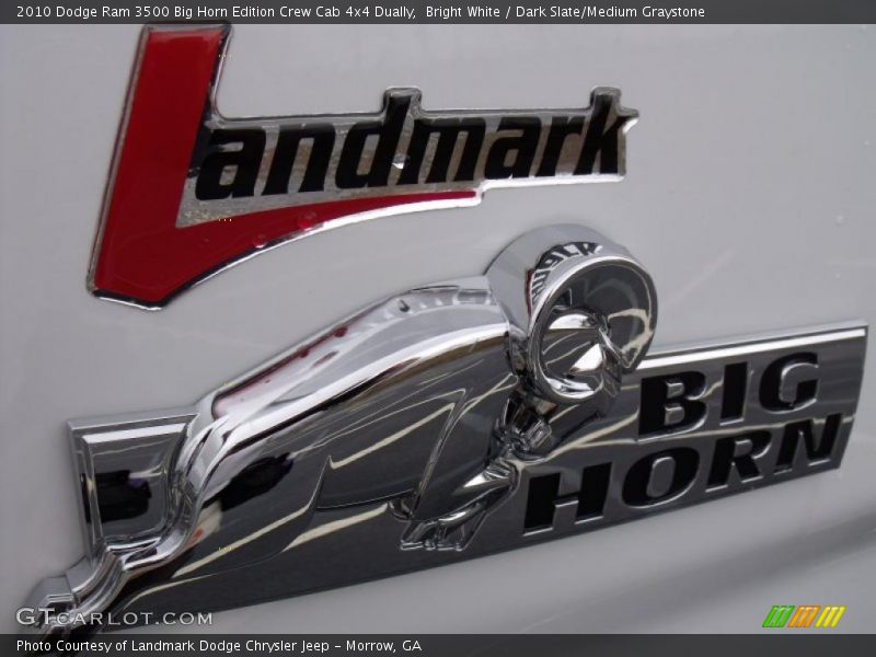 Bright White / Dark Slate/Medium Graystone 2010 Dodge Ram 3500 Big Horn Edition Crew Cab 4x4 Dually