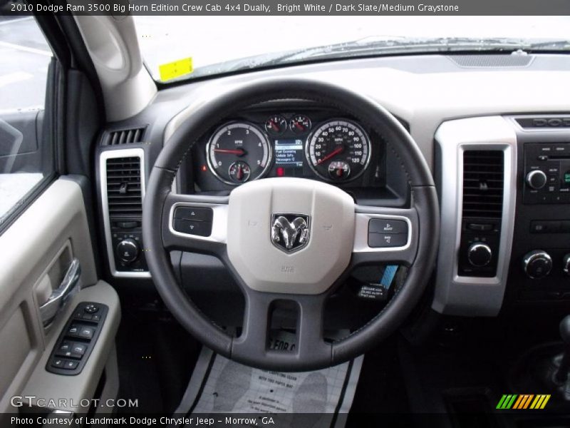 Bright White / Dark Slate/Medium Graystone 2010 Dodge Ram 3500 Big Horn Edition Crew Cab 4x4 Dually