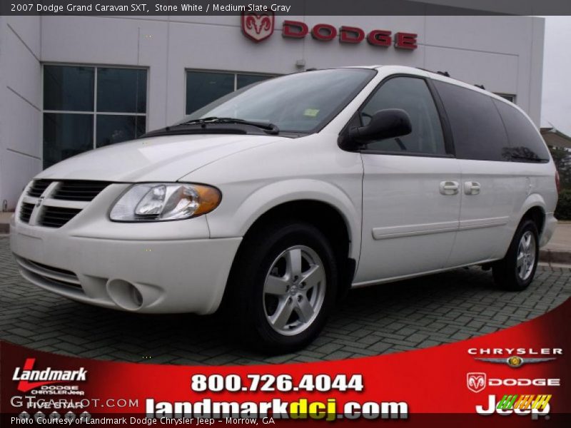 Stone White / Medium Slate Gray 2007 Dodge Grand Caravan SXT
